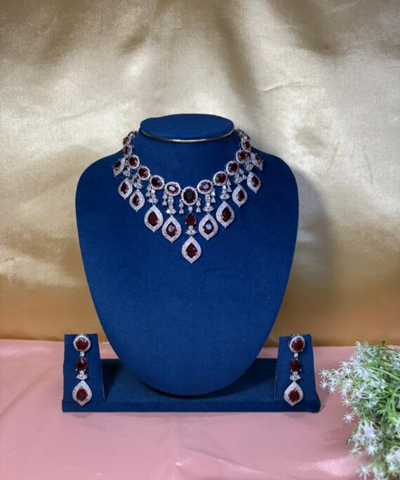 Idol Locket Necklace (With Green & Pink Stone)